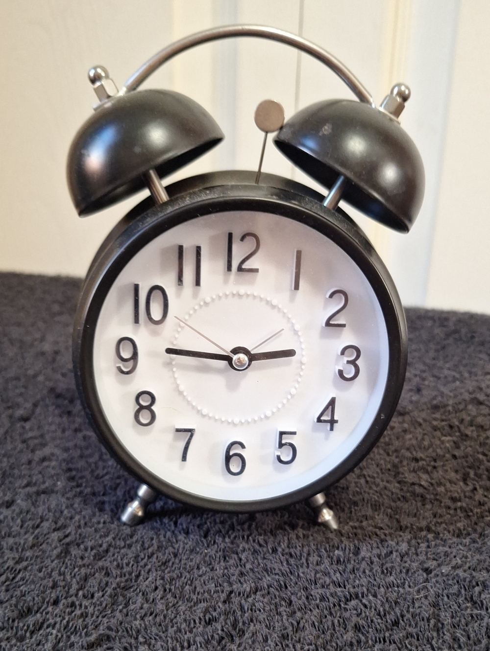 Crosley Black and White Twin Bell Alarm Clock - Table Top